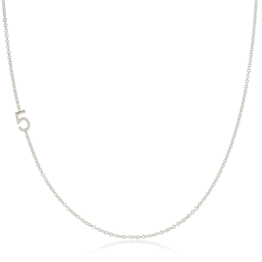 14K GOLD ASYMMETRICAL NUMBER NECKLACE - 5