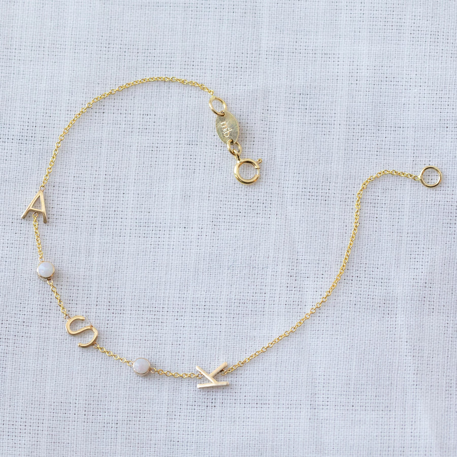 Custom Gold Bracelet - 5 Letters