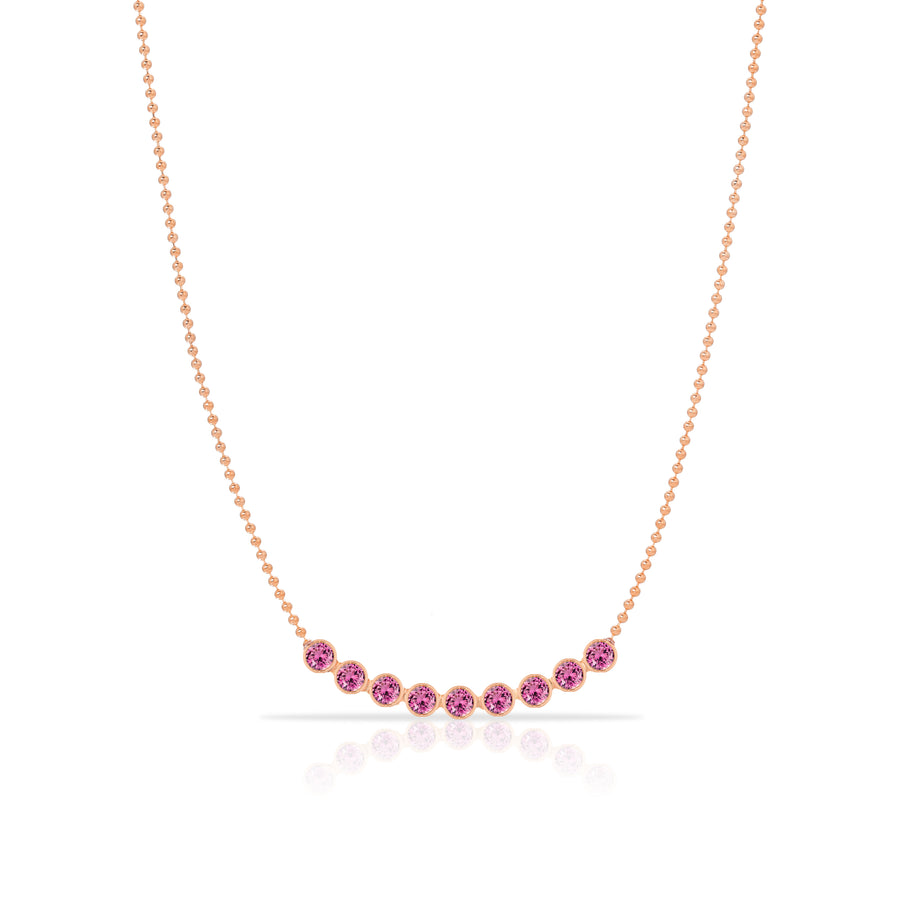 Birthstone Arc Layering Necklace - Rose Gold
