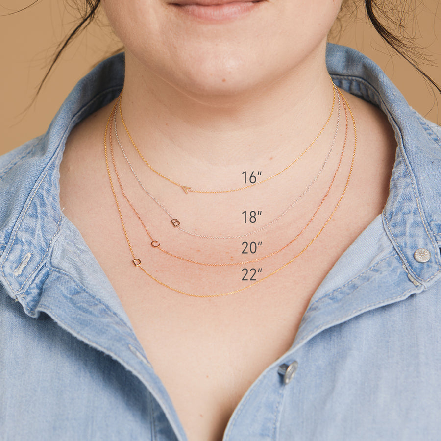 14K Gold Asymmetrical Birthstone Necklace - Pearl (June)