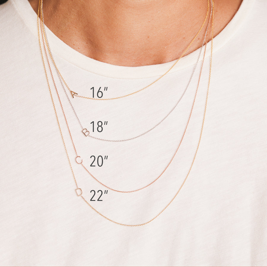 14K GOLD ASYMMETRICAL NUMBER NECKLACE - 8
