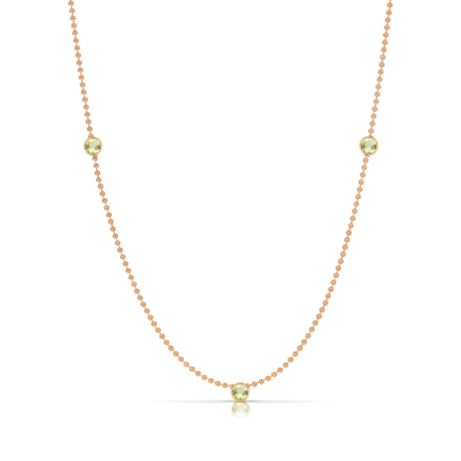 Triple Birthstone Layering Necklace - Rose Gold