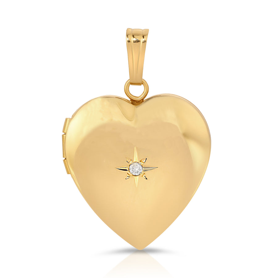 Diamond Heart Locket Charm