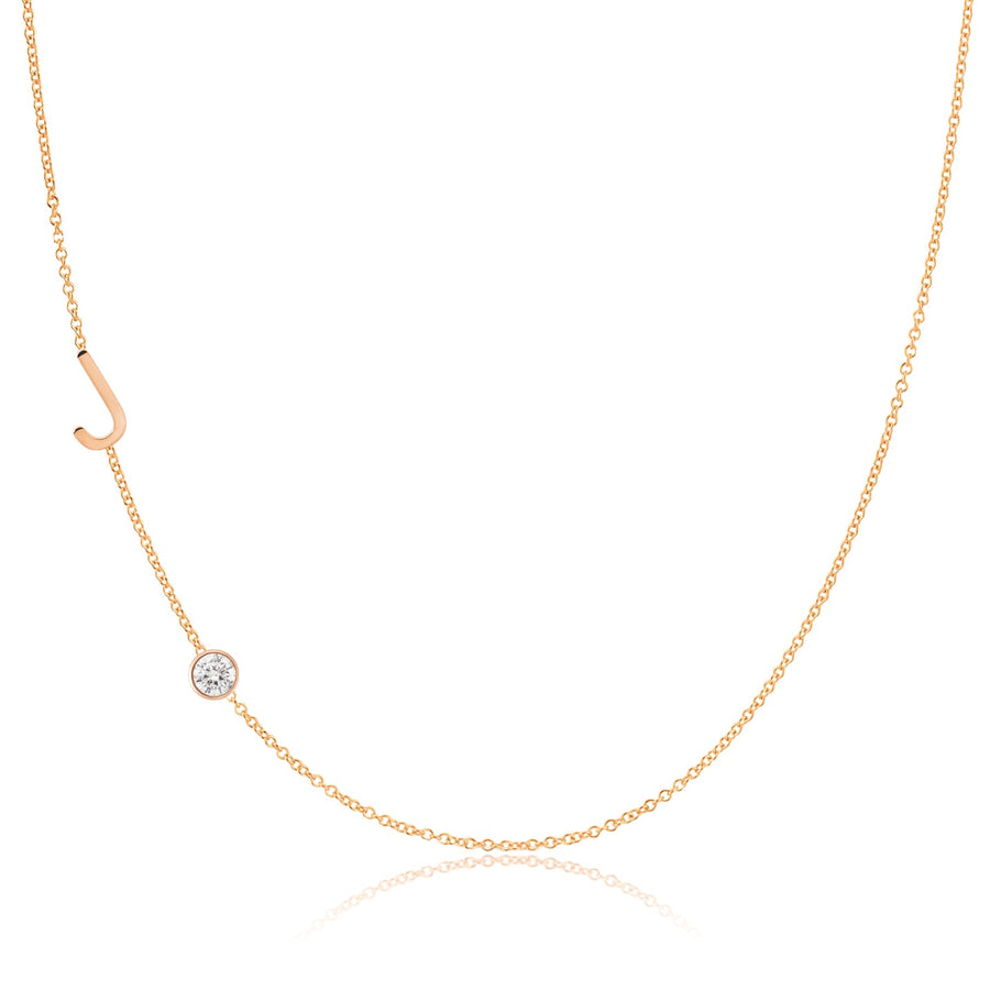 Monogram Necklace with Diamond Rose Gold