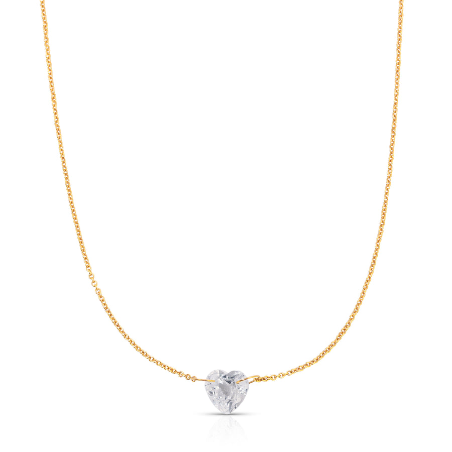 The Sweetheart Necklace - White Sapphire